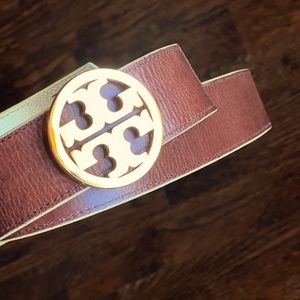 Women’s 1.5” reversible Tory Burch belt - brown/gold